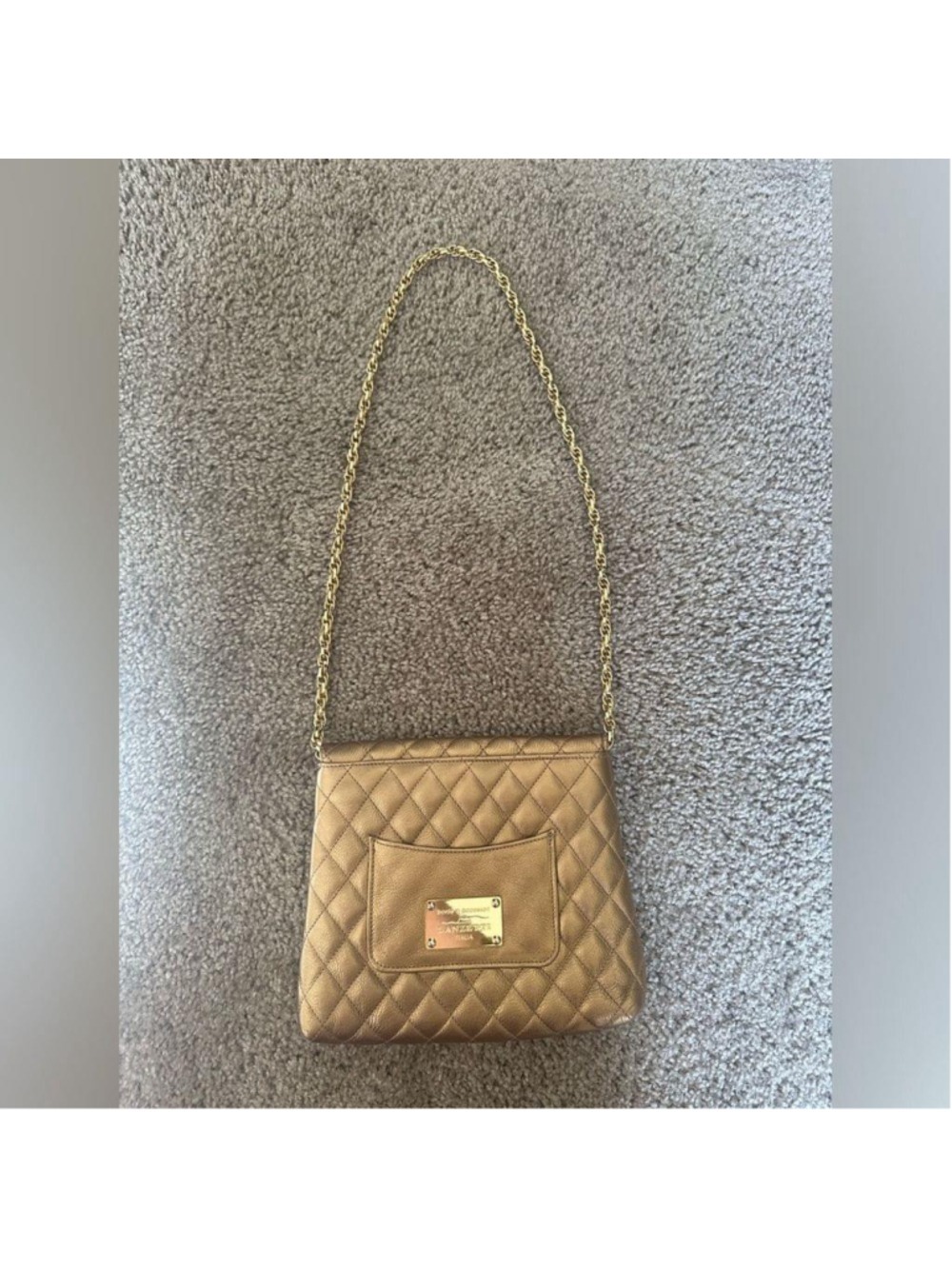 Lanzetti Italy Gold Chain Crossbody Purse